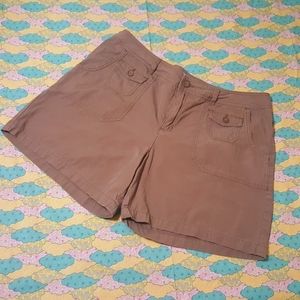 Cherokee mid length shorts sz 18 brown khaki